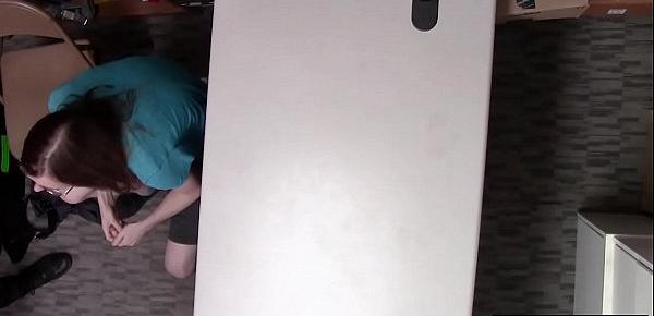  Petite teen jewelry thief fucked next to her nerd BF